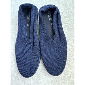 Arcopedico Navy Knit Slip On Wedge Shoes Womens EU 41 US 10